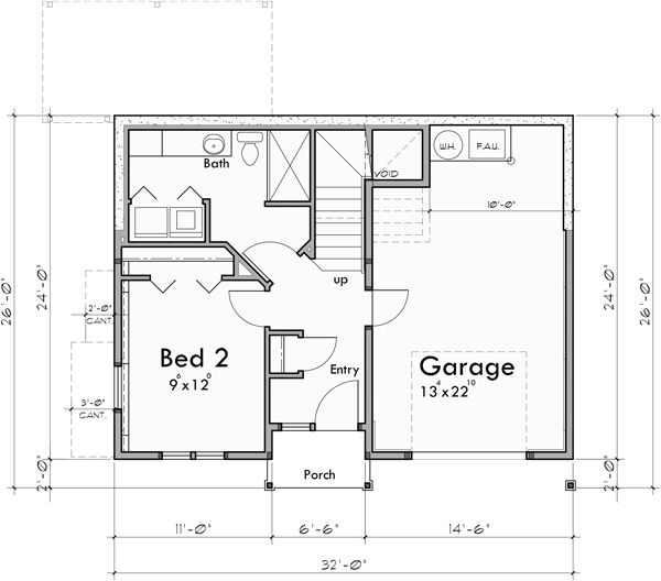 Lower Floor Plan for 9903 Small Beach cabin home plan
