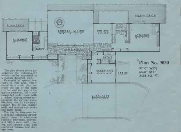 Main Floor Plan 2 for 9020 Contemporary Archive Home Design