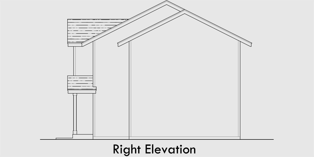 House rear elevation view for FV-567 Five plex, 5 unit row house, 5 unit townhouse, 3 bedroom multifamily, multifamily with garages, FV-567