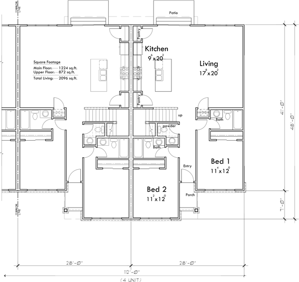 Main Floor Plan for F-636 Design comfortable and convenient student housing with our 5-bedroom, 5.5-bathroom floorplans. Explore the perfect layout for students. Design with us!
