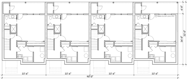 Lower Floor Plan 2 for Town house plan, triple master, amazing decks with views F-692